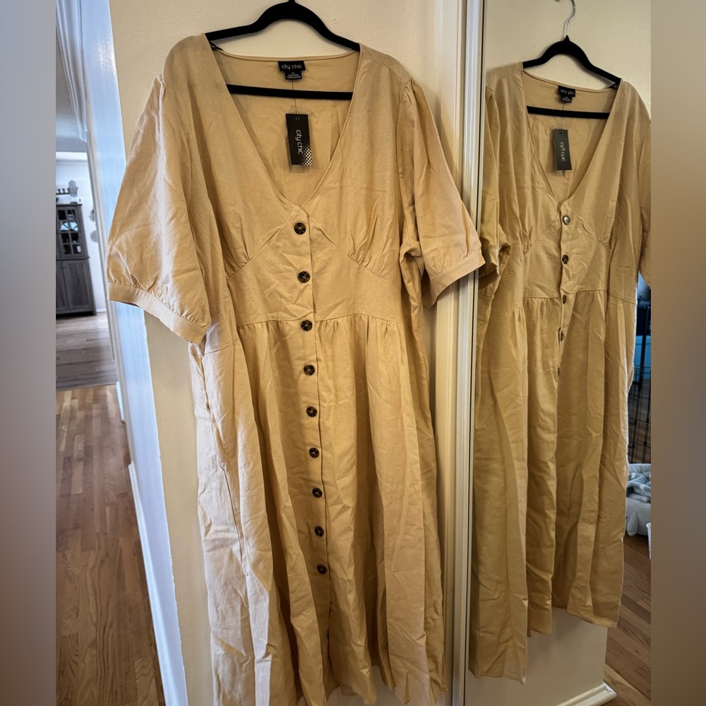 City Chic linen dress- new